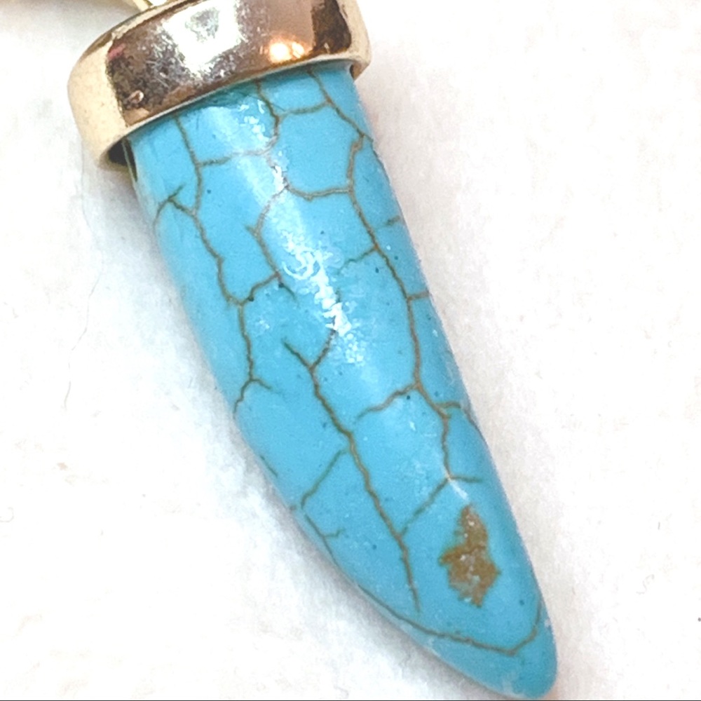 ❤️Seller’s Pick❤️ Turquoise Pendant Double Chain Long Necklace - Picture 9 of 15